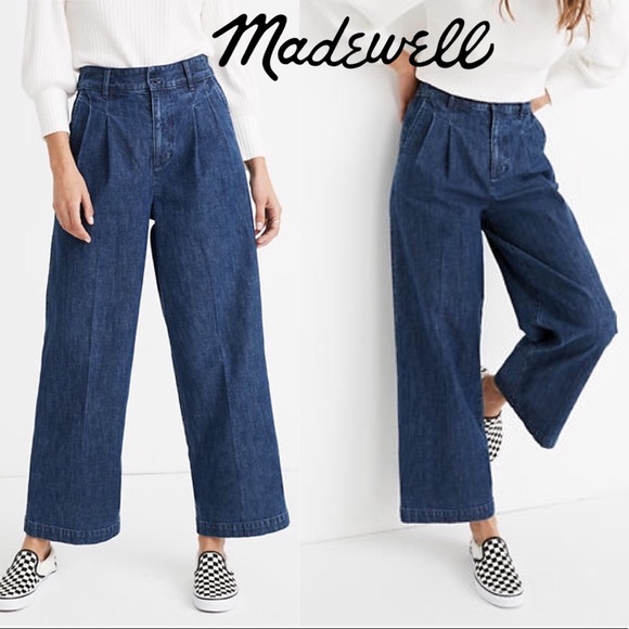 Madewell Denim - Madewell Hi-Waisted Pleated Wide Leg Jeans